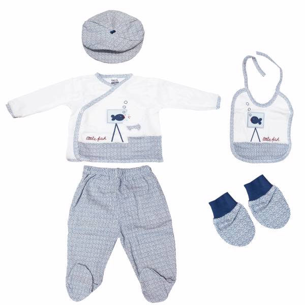 ست لباس نوزادی گایه مدل 702Blue، Gaye 702Blue Baby Clothes Set