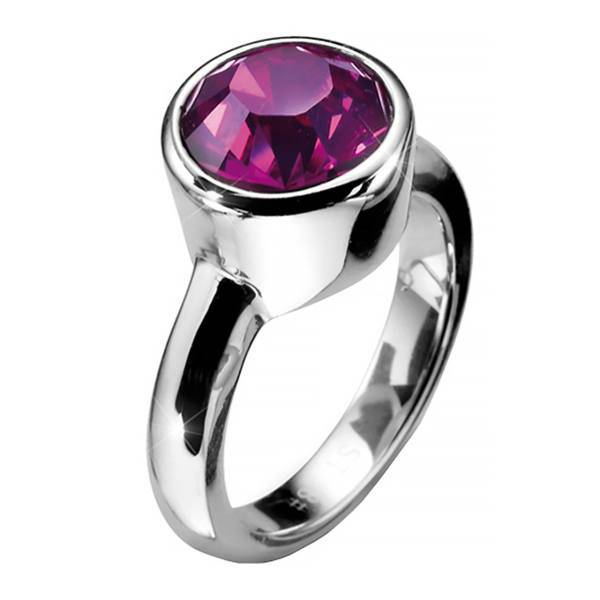 انگشتر الیور وبر مدل گل آویز 2472L-502 سایز 8، Oliver Weber 2472L-502 Point Fuchsia Ring Size 8