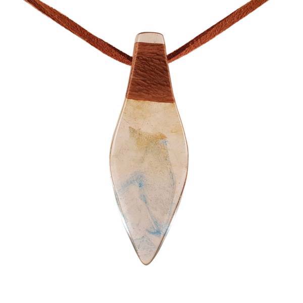 گردنبند چوب و رزین اکسار کد 131، Exar necklace wood and resins code 131