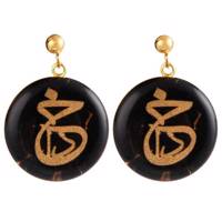 گوشواره ورق طلا گالری الون طرح خدا کد 198012 - Alone 198012 God Gold Earrings