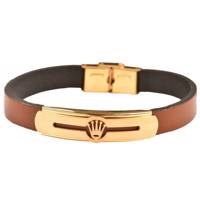 دستبند چرمی کهن چرم طرح تاج مدل BR101-1 Kohan Charm Crown BR101-1 Leather Bracelet