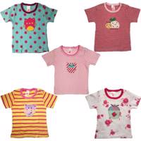 ست تیشرت نخی کارترز دخترانه مدل602-6 بسته 5عددی carters 602-6 tshirt 5pack