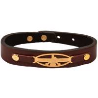 دستبند چرمی کهن چرم طرح فروهر مدل BR29-15 Kohan Charm Farvahar BR29 Leather Bracelet