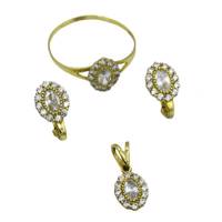 ست طلا 18 عیار جواهری سون مدل 652 Seven Jewelry C652 Gold Set