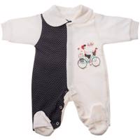 لباس سرهمی تیک تاک طرح دوچرخه خالدار Tik Tak White Bicycle Guttate Clothes