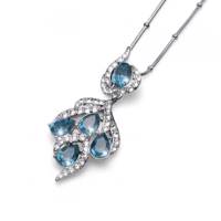 گردنبند الیور وبر مدل Amaze Rhod Crystal Denim Blue 11148 Oliver Weber Amaze Rhod Crystal Denim Blue 11148 Necklace