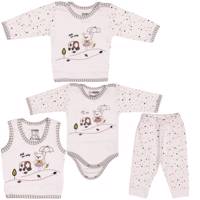 ست لباس نوزاد پوشیران مدل Little Bear Bebay بسته 4 عددی Pooshiran Little Bear Bebay Baby Clothing Set Pack Of 4