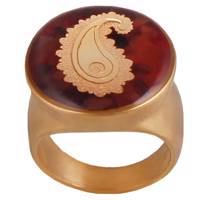 انگشتر ورق طلا گالری الون طرح بته جقه کد 198057 Alone 198057 BoteJeghe Gold Ring