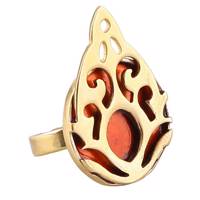 انگشتر گالری دل آویز طرح آتش کد 193065 - Delaviz 193065 Fire Brass Ring