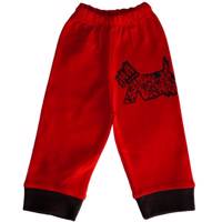 شلوار نوزادی آدمک مدل Dog Red - Adamak Dog Red Baby Pants