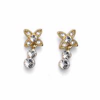 گوشواره آویز الیور وبر مدل Fleur Gold Crystal 22073G Oliver Weber Fleur gold crystal 22073G Earring