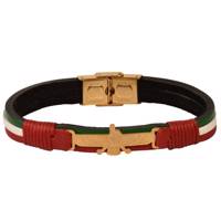 دستبند چرمی کهن چرم طرح فروهر مدل BR33 Kohan Charm Farvahar BR33 Leather Bracelet