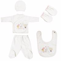 ست لباس نوزادی ببیتوف مدل 858Pink Bebitof 858Pink Baby Clothes Set