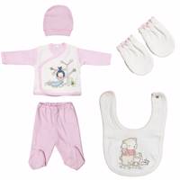 ست لباس نوزادی ببیتوف مدل 850Pink Bebitof 850Pink Baby Clothes Set