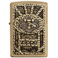 فندک زیپو مدل Steampunk Box Emblem Brushed Brass کد 29103 Zippo Steampunk Box Emblem Brushed Brass 29103 Lighter