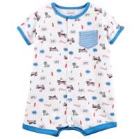 لباس سرهمی پسرانه کارترز مدل 1057 carters 1057 Super Dog Snap-Up Cotton Romper