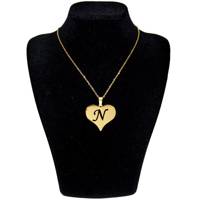 گردنبند آی جواهر طرح N و قلب کد 11560GH