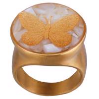 انگشتر ورق طلا گالری الون طرح پروانه کد 198021 Alone 198021 Butterfly Gold Ring