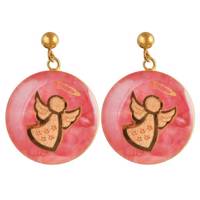 گوشواره ورق طلا گالری الون طرح فرشته کد 198058 Alone 198058 Angel Gold Earring