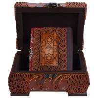 جعبه و دیوان حافظ طرح چرم و ترمه مدل 00-12 سایز کوچک