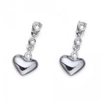 گوشواره الیوروبر مدل تک قلب 22621 R . Earrings Home rhod. crystal
