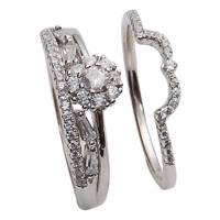 حلقه و پشت حلقه نقره شهر جواهر مدل SJ-SR076 Shahrejavaher SJ-SR076 Silver Ring