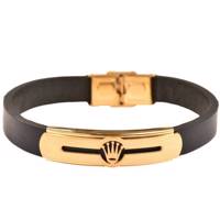 دستبند چرمی کهن چرم طرح تاج مدل BR101-11 Kohan Charm Crown BR101-11 Leather Bracelet