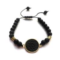 دستبند زیورآلات خرداد طرح پلاک چرم کد Khordad_357B