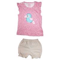 ست تاپ و شلوارک بچگانه مدل Pink Bird