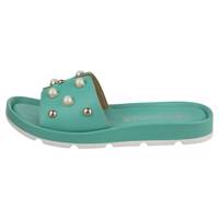 صندل تخت زنانه مسعود مدل 2724 فیروزه ای - Masoud 2724 Flat Sandals