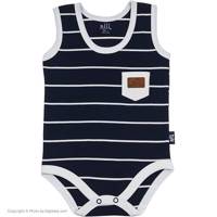 زیر دکمه دار رکابی نیلی مدل Navy Blue Stripes Nili Navy Blue Stripes Under Button Singlet