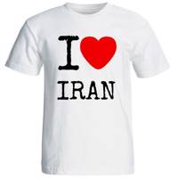 تی شرت آستین کوتاه مردانه شین دیزاین طرح ای لاو ایران کد 4582 I love iran