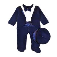 ست سرهمی نوزادی نیلی مدل ClassicNavy