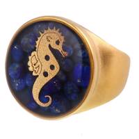 انگشتر ورق طلا گالری الون طرح اسب دریایی کد 198017 - Alone Seahorse 198017 Ring