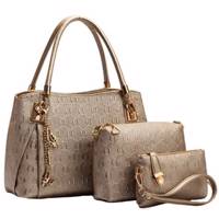 ست کیف دستی و رودوشی مدل LH3-158-Gold