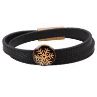 دستبند ورق طلا گالری الون طرح برف کد 198096 - Alone 198096 Snow Gold Bracelet