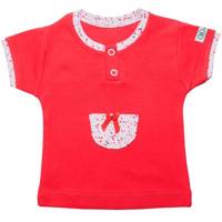 تی شرت آستین کوتاه برگ سبز طرح گلبهی Barge Sabz Coral Pink Baby T-Shirt With Short Sleeve