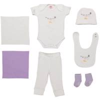 ست لباس نوزادی بیبی کرنر مدل Purple Flowers Baby Corner Purple Flowers Baby Clothes Set