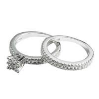 حلقه و پشت حلقه نقره جیکس ویمن مدل RSV013 Jix Women RSV013 Silver Ring