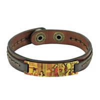 دستبند چرمی اچ آر دیزاین مدل BR34D9 Hr Design BR34D9 Leather Bracelet