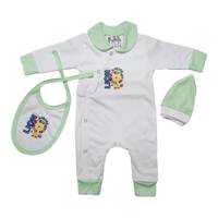 ست سه تکه سرهمی لباس نوزادی برند پرنسس مدل LIGHT GREEN BABY DRESS PRINCESS BRAND - LIGHT GREEN