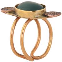 انگشتر گالری نیلکا طرح جید و اسپیرال مدل 00-29 Nilka Gallery 29-00 Spiral and Jade Ring