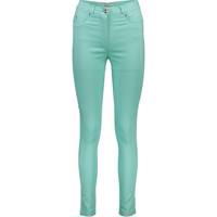 شلوار کتان پاورکش آگورا فیروزه ای مدل 128 - Dorsa Tanpoosh 10 Slim Trousers For Women