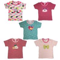 تیشرت کارترز دخترانه مدل602-12-1 بسته 5عددی 9تا12ماه carters 602-1 tshirt 5pack