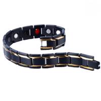 دستبند سلامت اسپرت مشکی طلایی مدل black-171 magnetic bracelet 171