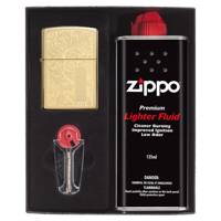 ست هدیه فندک زیپو مدل Venetiane Brass کد 352B Zippo Venetiane Brass 352B Lighter GIFT PACK