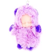 آویز و جاسوئیچی نوزاد لاکچری مدل Purple Bear Dress