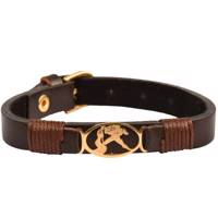 دستبند چرمی کهن چرم طرح تولد بهمن مدل BR50-7 Kohan Charm Bahman BR50-7 Leather Bracelet