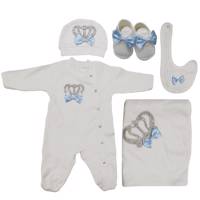 ست لباس نوزادی ادا بیبی مدل 7712Blue1 EdaBaby 7712Blue1 Baby Clothes Set