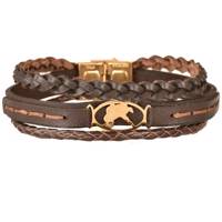 دستبند کهن چرم طرح تولد بهمن مدل BR174-7 Kohan Charm Bahman BR174-7 Leather Bracelet